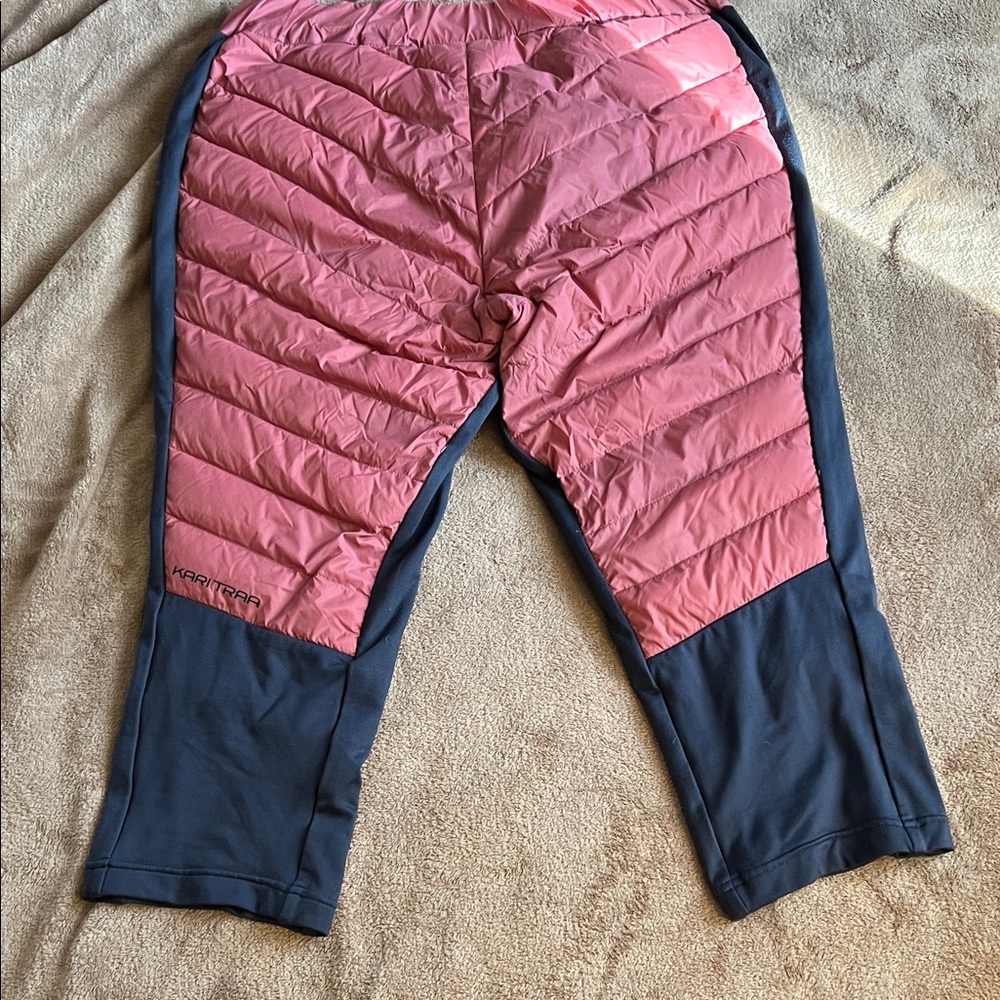 EUC - down puffer 3/4 pants - L Kari Traa Eva High Waist Capri - navy/pink - Picture 9 of 11